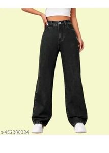 Straight Loose Fit Faded Jeans For Women
