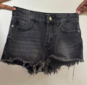 Black Denim Cutoff Shorts
