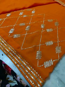 Marwadi style Orange Saree with Blouse