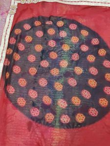 Red Floral Print Fabric Saree