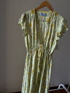 V neck Weekend Floral Cotton Maxi