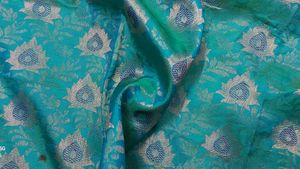 Elegant Teal Saree With Designer Blouse