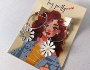 White Daisy Earring Hoops🤍🪽