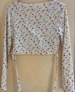 Floral Print Wrap Top