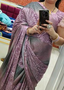 Partywear Girlish Pattern Saree With Blouse