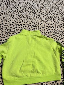 H&amp;M divided neon green cropped sweatshirt