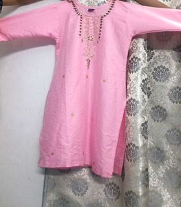 Pink Embroidered Kurti