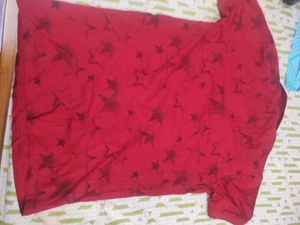 Large New Red Star Print Polo T-Shirt