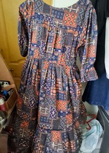 Patterned Midi Dress