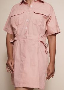 Pink Utility Style Mini Dress
