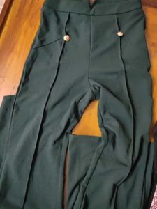 Green High Waisted Trousers