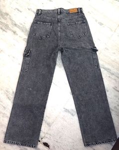 Gray Wash Cargo Pants