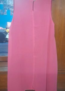 Pink Embroidered Sleevless Top