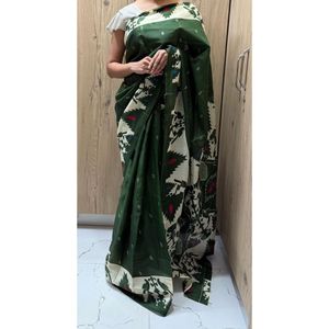 Elegant Green Cotton Saree