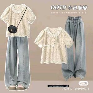 Pink Heart Print ruffled Korean Top