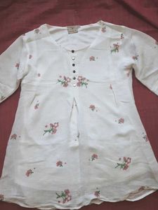 Floral Print White Top