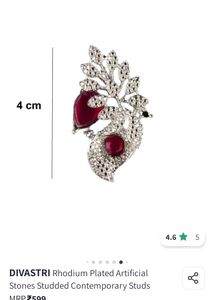 Rhodium Plated Artificial Stone Studs