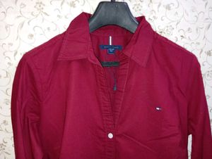 Tommy Hilfiger Burgundy Long Tunic Shirt