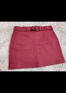 Maroon Korean Mini Skirt