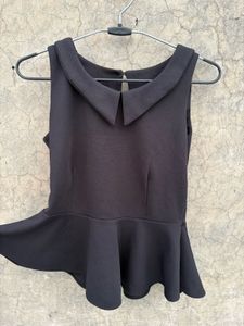 Chic Black Peplum Top