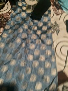 Blue &amp; Silver Polka Dot Dress