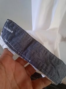 White Manderine Collar Shirt