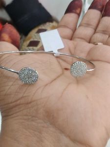 925 Sparkling Silver Cuff Bracelet With Hallmark