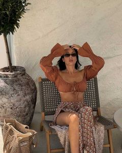 Shein Sexy Brown Top