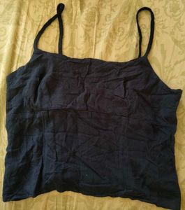American Eagle  black spaghetti-strap crop