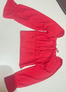 Red Off-Shoulder Top