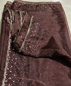 New Brown Pure Tissue Saree