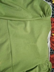 Green Ribbed Top