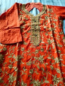 New Orange Stitch Kurti