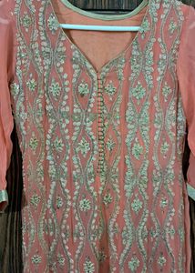 Women Peach Ethnic Dress