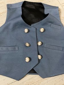 Blue Buttoned Vest