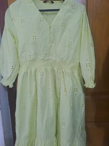 Lime Green Schiffle Dress