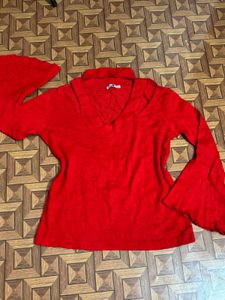 stylish woolen red top