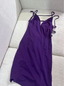 Purple Backless Mini Dress