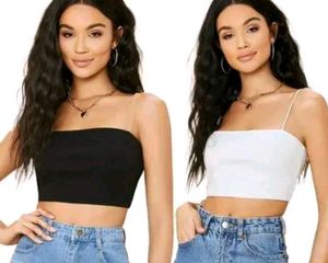Pack of two White Cami and Black Tube Top