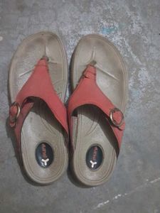 Red & Beige Flip Flops