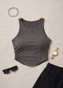 Gray Sleeveless Tank Top
