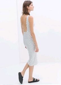 Zara polka dot fitted dress