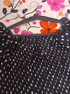 Polka Dot Puff Sleeve Top