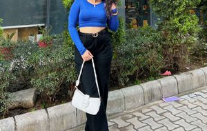 Blue Crop Top