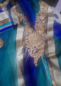 Net Half  Saree With  Blouses Petticoat