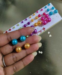 set of 24 Colorful Pearl Stud Earring Se
