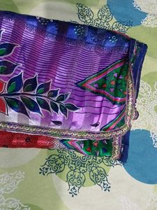 Floral Pattern Saree With Blouse