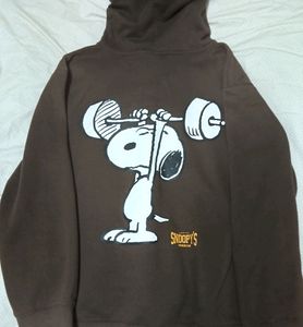 H&amp;M Oversized Brown Hoodie Snoopy