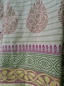 Pure Cotton Saree With Printed