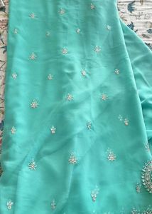 Aqua Green Sequence Saree...